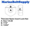 Stainless Steel Thin Jam Nylon Insert Lock Nuts 1/4-20 (pack