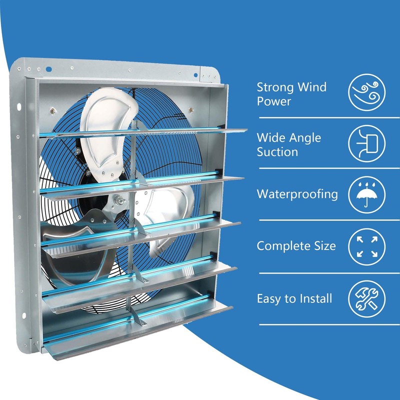 elfinrm 16 Inch Shutter Exhaust Fan, Exhaust Fan Wall Mounted,