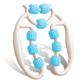 HYran Massageroller, Massageroller Beine, Massagerolle mit Griff Bein, Massagerolle (Weiß+Blau+A)