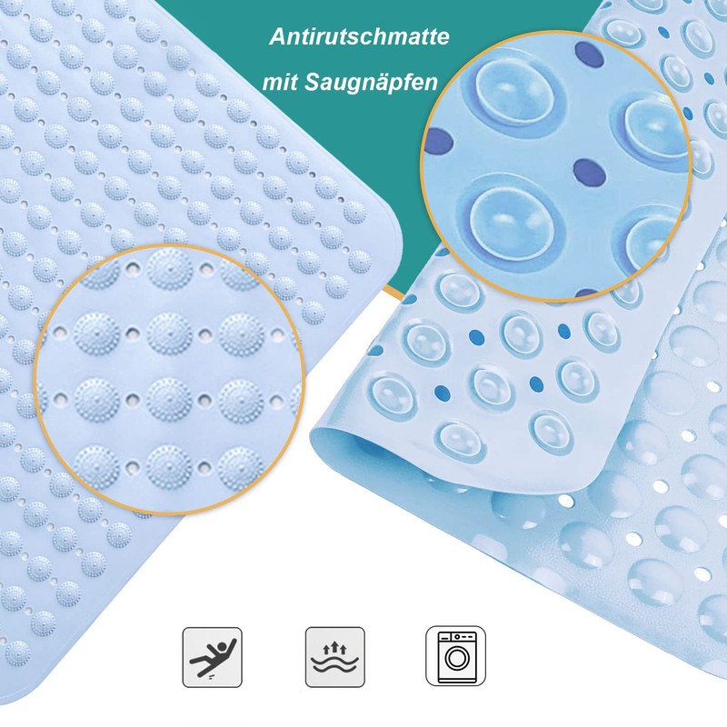 48 x 48 cm Shower Mat, Non-Slip Mat with Suction