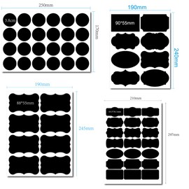 Chalk Board Labels Stickers, 207 Pcs Chalkboard Labels can Reused and Excellent Waterproof Effect, Equipped With Rag and White Writing Pen, Suitable for Kitchens, Offices, Etc. Where Labels