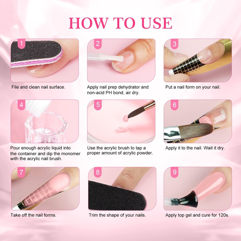SAVILAND Acrylic Powder Nails 150 g Pink Acrylic Powder for