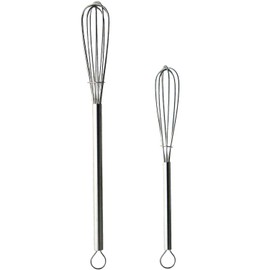Nagao Tsubame Sanjo Whisk Utensil Mini 2-Piece Set, 18-8 Stainless Steel Pipe Handle, Made in Japan
