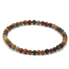 MIRACLES MINÉRAUX 4mm Round Beaded Bracelet Fine and Discreet Natural Stone French Craftsmanship Over 60 Ways 18cm Stone Stone Wrist Circumference 17-18cm, Stone