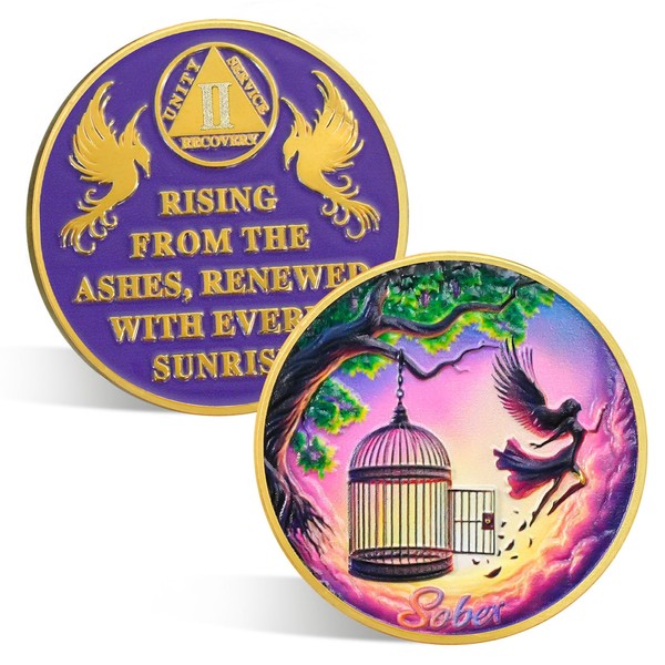 2 Year Fly to Freedom Sobriety Coin – Bird Fairy