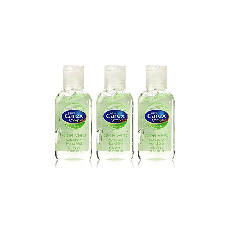 3x Cussons CAREX ALOE VERA Refreshing HAND GEL Antibacterial 50ml