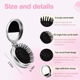 Guqqeuc Niece Gifts from Aunt Uncle to Nieces Christmas Birthday Gift from Aunties Girls Folding Hair Brush with Mirror for Travel