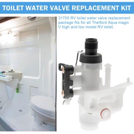 Zzyyldu 31705 RV Toilet Water Valve Kit,Rv Toilet Parts Replacement Thetford Aqua Magic V High/Low Toilet,Thetford Toilet Valve Models 31688,31687,31683,31648,31652,31653,31672,31646,31671,31667