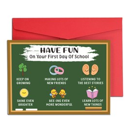 First Day of School Card for 1st 6th Grade Students Cute Back to School Cards Supplies for Girls Boys Aesthetic Schools Supplies for Boys Girls Teens, College Dorm Room Essentials for Girl Guy Toddler