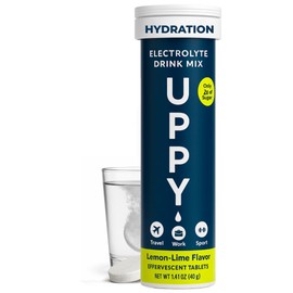 Uppy! Travel Electrolyte Tablets. Boost Hydration, Energy & Recovery Anywhere, ideal for Jet Lag , Lemon‑Lime with Ginger – 10 Tablets (1×10), Caffeine‑Free, Effervescent Travel & Sports Rehydration.