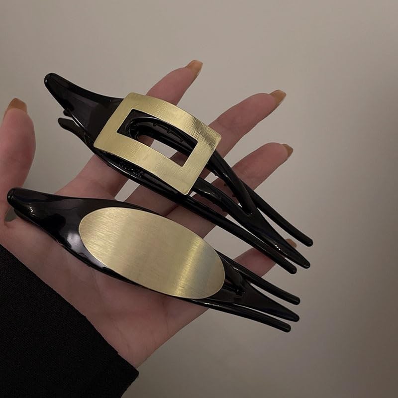 NAKANOYA Sideways Hair Claw 1 Piece Metal Alloy Metal Plastic