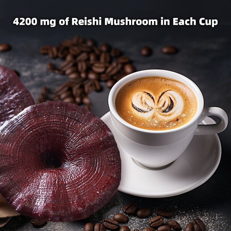 GANOHERB Mushroom Coffee Alternative Cappuccino Mix, Instant Coffee Drink with