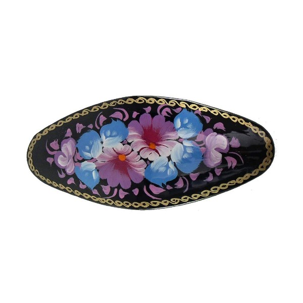 Barrette Hair Clip Russian Hand Painted #0937