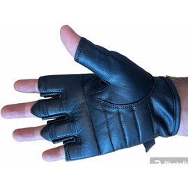 Fingerless Gloves | Without Fingers Leather Motorcycle Gloves Men Women Fingerless Cycling Gloves, Sports Gloves, Gym Fitness Gloves Also for MTB Tactical Gloves (M)