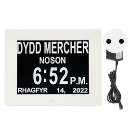Digital Calendar 8 Inch Auto Dimming Alarm Clock Photo Video Upload Dementia Clock for Home Family Seniors 100‑240V EU Plug