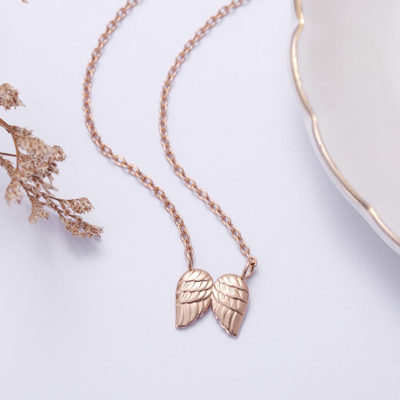 Ralukiia Hug from Heaven Angel Wings Necklace for Women, Memorial
