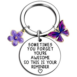 Purple Gifts For Women Small Divorce Gift Sometimes You Forget You’Re Awesome So This Is Your Reminder Butterfly Keychain For Women Stress Practical Relief Self Care Items Christmas Stocking Stuffers