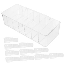 LABRIMP Cable Management Box with Cover Transparent Cable Compartment Organizer for Efficient Cord Storage for Desk and Shelf Organization