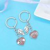 Mother Daughter Matching Pink Crystal Heart Keychains Set for 2