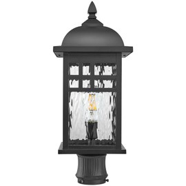 NAXTTII Outdoor Post Lighting Fixture Waterproof Pole Lantern 16 Inch Height Outdoor Pillar Lights Black Aluminum Outdoor Column Lights for Garden Pathway and Fence