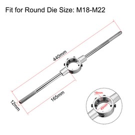 sourcing map 45mm Round Die Stock Handle Wrench Holder,for Metric M18-M22 / 34mm-45mm Round Die, with Knurled Handle