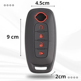 Genérico ZENTRIX Funda de Silicona para Llave de Coche Nissan Versa Sentra March X Trail Pathfinder Rogue 4 Botones. Protector de Silicon para Llaves 