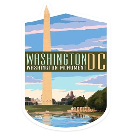 Die Cut Sticker Washington, DC, Washington Monument, Contour Vinyl Sticker 1 to 3 inches (Waterproof Decal for Cars, Water Bottles, Laptops, Coolers), Small