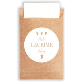 Plantvibes Fazzoletti Matrimonio Lacrime di Gioia - 100 Buste Matrimonio & 100 Adesivi Lacrime di Gioia Matrimonio Realizzato in Carta Naturale in Vintage Styles - Wedding Bag Matrimonio