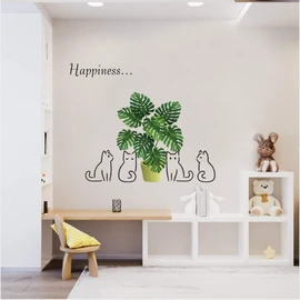 Condessacity ウォールステッカー 猫 植物 おしゃれ 北欧 ウォールシール 観葉植物 鉢植え ウォールすてっかー 蝶 鳥 モンステラ 鳥かご 壁に貼る 壁シール 剥がせる ウォールペーパー DIY wall sticker decoration