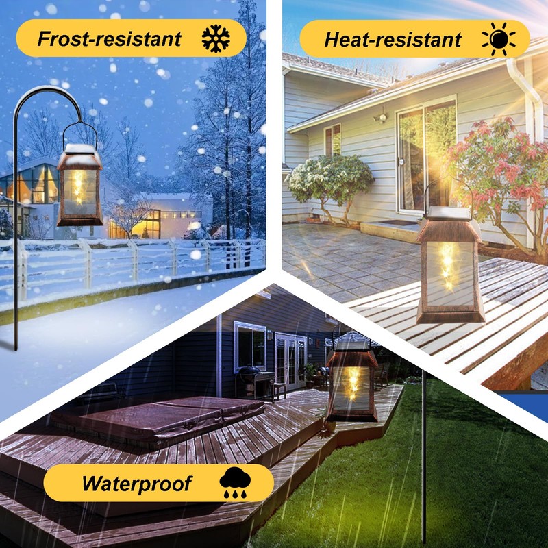 Aosethefrt Solar Lights for Outdoor Use, IP65 Waterproof Metal Hanging