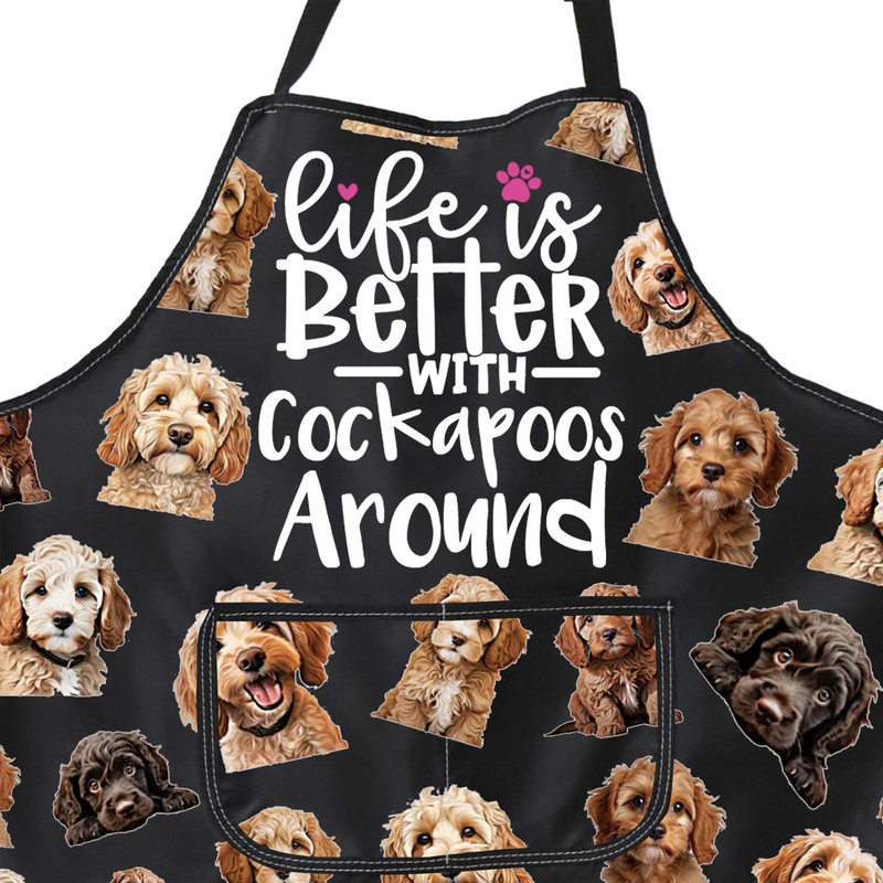 PXTIDY Cockapoo Dog Kitchen Apron Life Is Better with Cockapoos