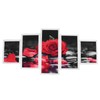 5Pcs Wall Art Painting Set Romantic Red Rose Frameless Painting