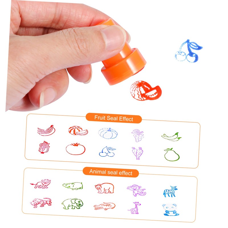 Veemoon Fruit and Vegetable Stamp Set - 20 Pieces Self