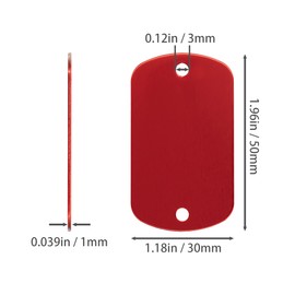 StayMax Anodized Aluminum Engraving Blanks Tags Stamping Blank Dog Tags with 2 Holes 25 Pack (Red)