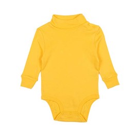 Leveret Baby Boys Girls Turtleneck Bodysuit 100% Cotton Yellow Size 24 Months
