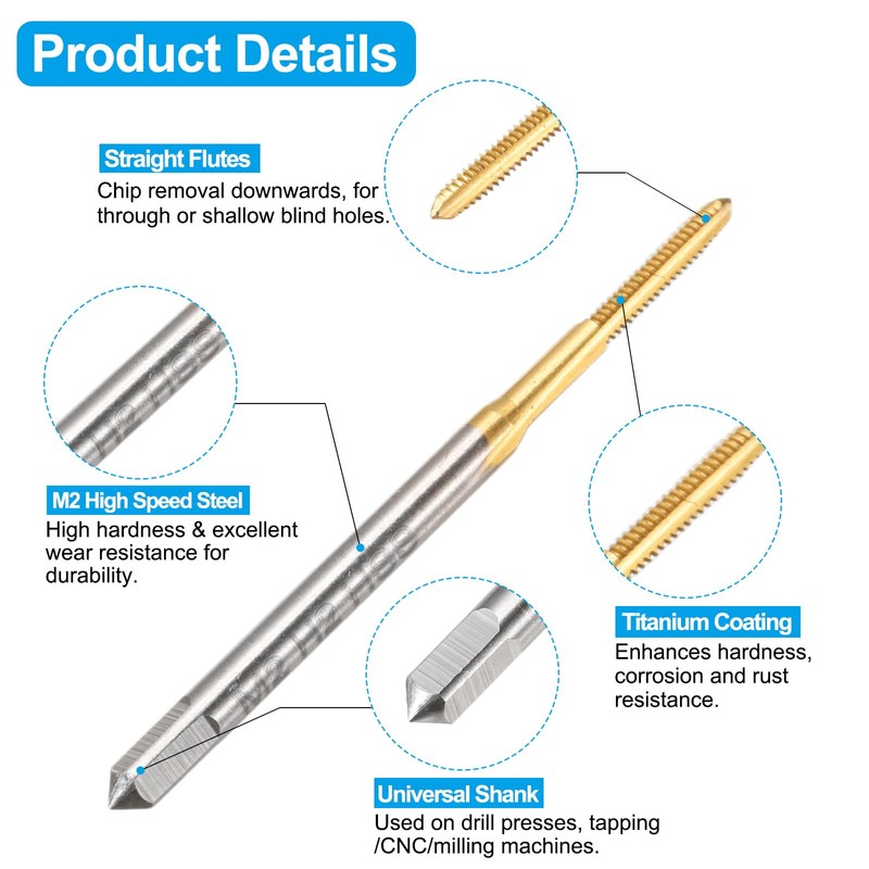 sourcing map Tap and Drill Bit Set, 1pcs M2 x