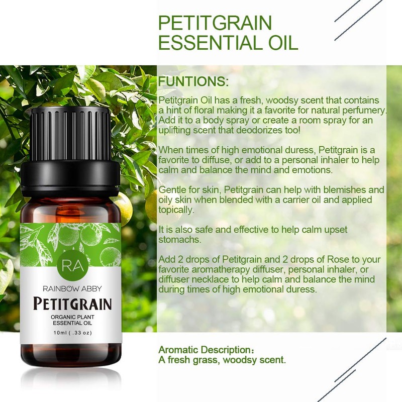Petitgrain Essential Oil 100% Pure Oganic Plant Natrual Petitgrain Oil