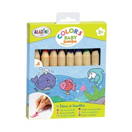 Aladine 3042009 8 Jumbo Buntstifte, für Kinder ab 2 Jahren