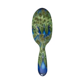 Rock & Ruddle Natural Pure Boar Bristle Hair Brush for Women and Kids (Large, 21cm) - Perfect for Wet or Dry Hair, Detangling Smoothing Blowdrying - Made in UK - Peacocks