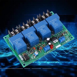 Time Sequence Board, 0.5-4s Sequential Controller Module Independent Relay 30A High Current 2 Panel for Circuit