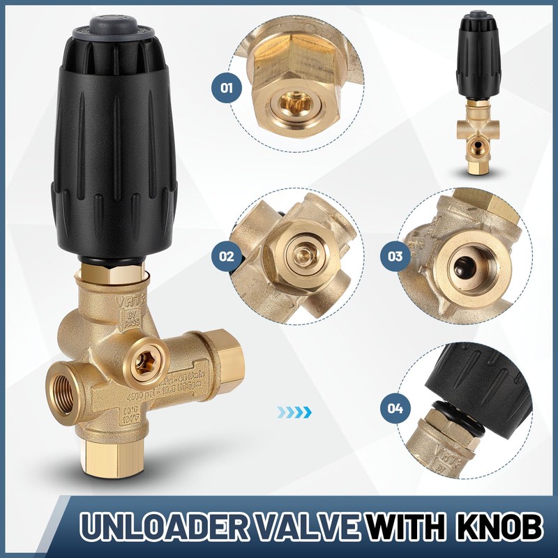 Threlaco 2 Pack Vrt3-310 Pressure Washer Unloader Valve, Black Spring,