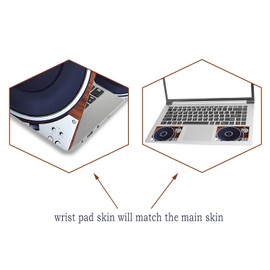 Laptop Decal Sticker Skin Cover, 12" 13.1" 13.3" 14" 15" 15.4" 15.6" Laptop Netbook Vinyl Skin Sticker Cover Art Notebook Protector (2 Wrist Pad Included), Removable Reusable, Retro Music Player