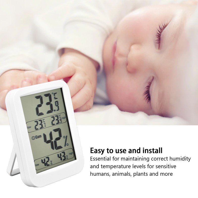 Thermometer Hygrometer Accurate Large LCD Display Temp Humidity Meter for