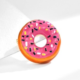 UNVAK - Broche esmaltado con rosquilla, broche de solapa, regalo para hermana, hija, adolescente y niña, Cobre, estrás