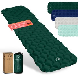 Backpacker's Journey Sleeping Mat - Ultralight Air Mattress with Small Pack Size, Ideal for Bike Packing, Camping & Outdoor - Inflatable Air Cell Mat, Lightweight & Compact (Dark Green)
