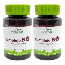 Complejo B Vidanat 180 Cápsulas (2 Frascos) Sabor Sin Sabor