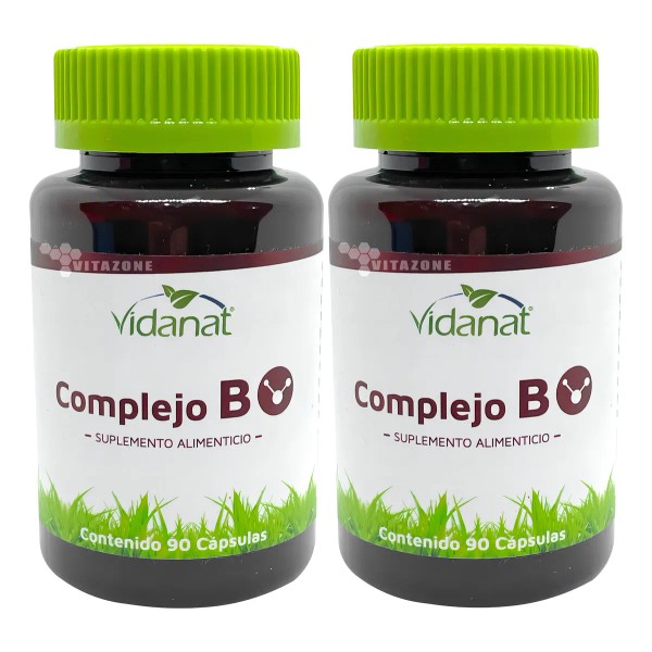 Complejo B Vidanat 180 Cápsulas (2 Frascos) Sabor Sin Sabor