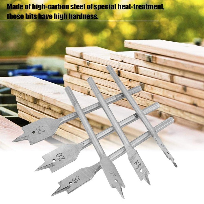 Hyuduo - Juego de 6 Brocas Planas Para Carpintería de