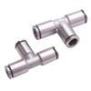 Jienk 2PCS 3/8" Tube OD Union Tee Push to Connect