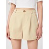 CIDER Pleated Button Straight Leg Shorts, Khaki, Large
